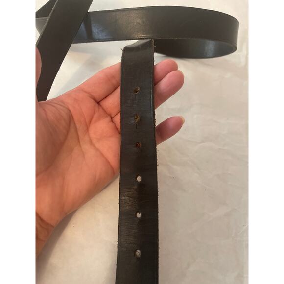 Ralph Lauren Polo Black Belt Italian Saddle Leather w/Buckle 48 in 1 in wide - Picture 3 of 7